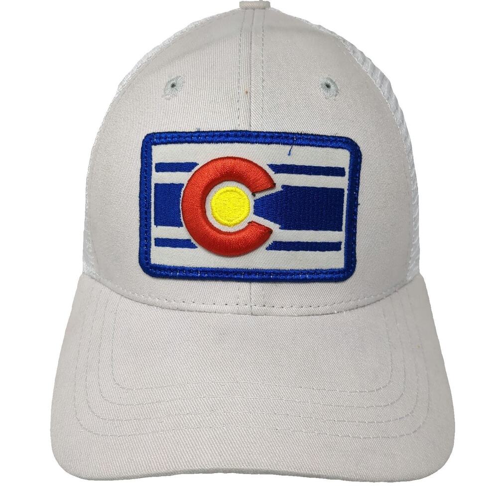 Colorado Limited Trucker Hat Beige One Size Colorado Flag Mesh Snapback Patch